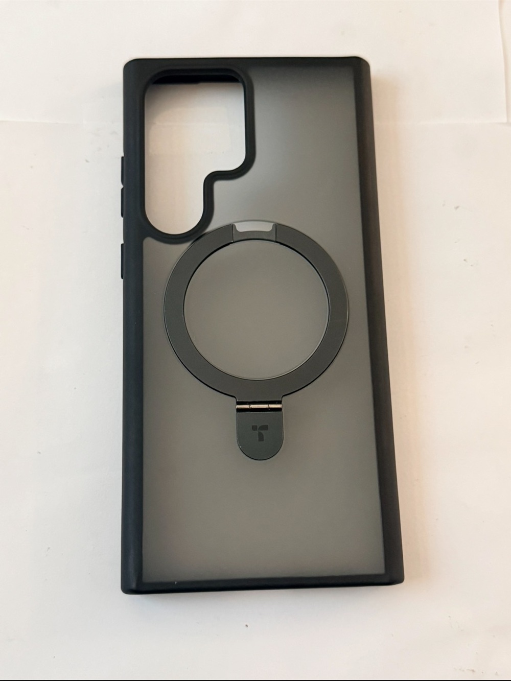 Matte Black Phone Case with Built-In Ring Stand